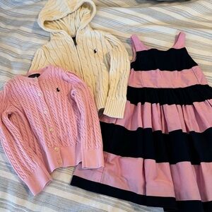 Ralph Lauren Toddler Girl Bundle: 2 Cardigans and 1 dress - Size 4T